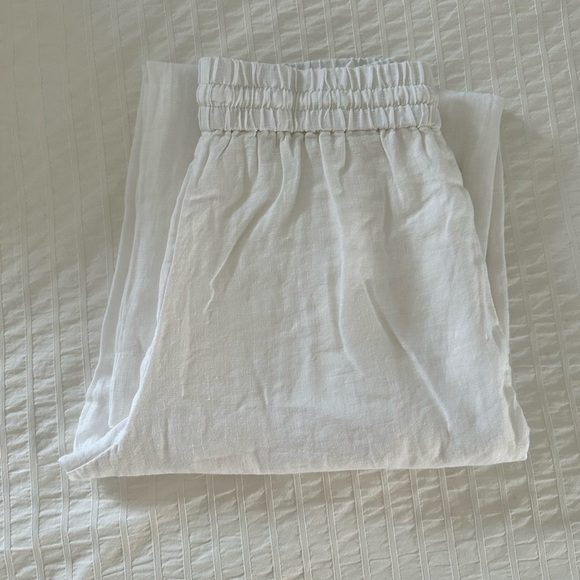 J. Crew White Linen Wide-Leg Seaside Pants - Picture 6 of 6